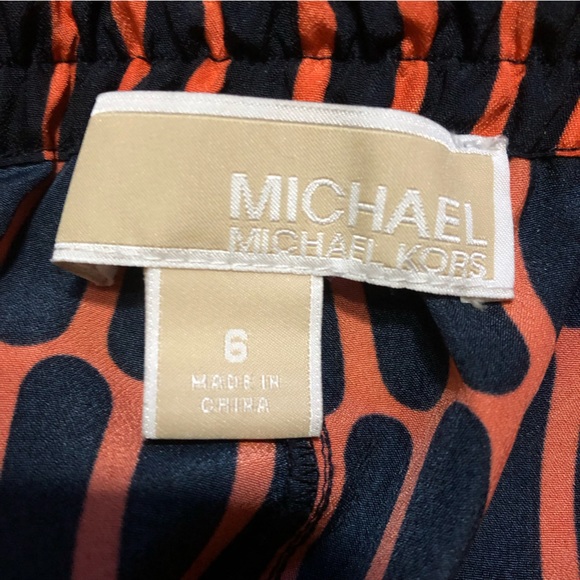 Michael Kors Geometric Orange & Black Wide Leg Pants - Picture 11 of 15